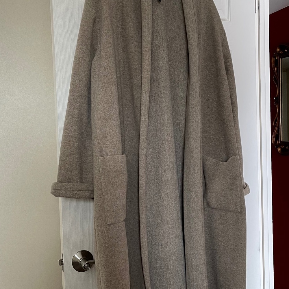 Eileen Fisher Womens Wool Coat Coat Oatmeal Tan